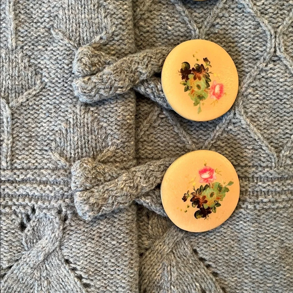 Rare!  Anthropologie Leifsdottir Sylvan Scene Button Cardigan, Blue, Large. EUC - Picture 4 of 10